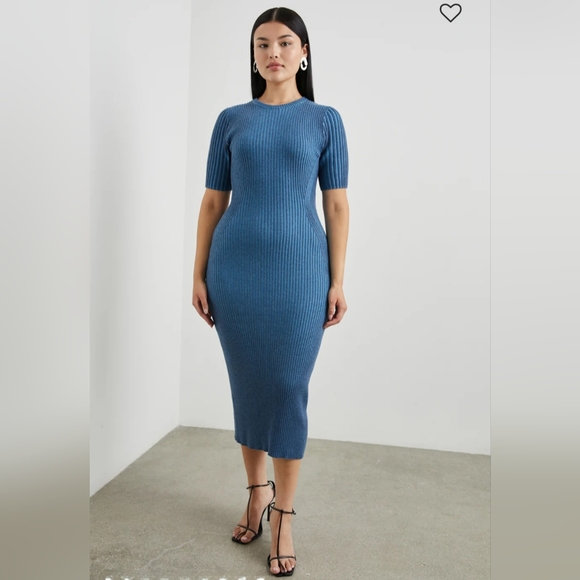 #132 Rails Genesis Dress NWOT Midi Ribbed Cut Out Back - Picture 4 of 13